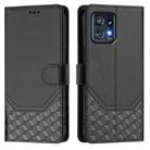 For Motorola Edge+ 2023 / 40 Pro Honeycomb Embossing RFID Leather Phone Case(Black) - 2