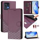 For Motorola Edge+ 2023 / 40 Pro Honeycomb Embossing RFID Leather Phone Case(Violet) - 1