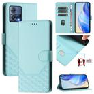 For Motorola Edge 30 Fusion / Moto S30 Pro Honeycomb Embossing RFID Leather Phone Case(Mint Green) - 1