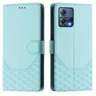 For Motorola Edge 30 Fusion / Moto S30 Pro Honeycomb Embossing RFID Leather Phone Case(Mint Green) - 2