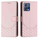 For Motorola Edge 30 Fusion / Moto S30 Pro Honeycomb Embossing RFID Leather Phone Case(Pink) - 2