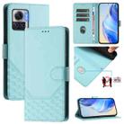 For Motorola Edge 30 Ultra / Moto X30 Pro Honeycomb Embossing RFID Leather Phone Case(Mint Green) - 1