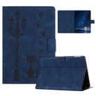 For Amazon Kindle Paperwhite 4 / 3 / 2 Embossed Couple Cat Smart Tablet Leather Case(Blue) - 1