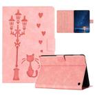 For Amazon Kindle Fire HD 10 2023 / 2021 Embossed Couple Cat Smart Tablet Leather Case(Pink) - 1