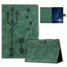 For Amazon Kindle 11th Gen 2022 Embossed Couple Cat Smart Tablet Leather Case(Green) - 1