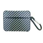 For AirPods Pro Carbon Fiber Square Leather Earphone Case with Hook(Black) - 1