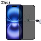 For iPhone 16 25pcs Full Cover Anti-spy Silk Screen Tempered Glass Film - 1