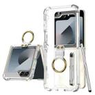 For Samsung Galaxy Z Flip6 GKK Airbag Protective Phone Case with Ring & Pen(Transparent) - 1