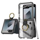 For Samsung Galaxy Z Flip6 GKK Airbag Protective Phone Case with Ring & Pen(Black) - 1