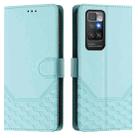 For Redmi 10 2022 / 2021 Honeycomb Embossing RFID Leather Phone Case(Mint Green) - 2