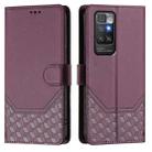 For Redmi 10 2022 / 2021 Honeycomb Embossing RFID Leather Phone Case(Violet) - 2