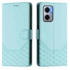 For Redmi 10 5G / Note 11E 5G / Note 11R Honeycomb Embossing RFID Leather Phone Case(Mint Green) - 2