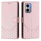 For Redmi 10 5G / Note 11E 5G / Note 11R Honeycomb Embossing RFID Leather Phone Case(Pink) - 2
