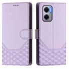 For Redmi 10 5G / Note 11E 5G / Note 11R Honeycomb Embossing RFID Leather Phone Case(Light Purple) - 2