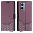 For Redmi 10 5G / Note 11E 5G / Note 11R Honeycomb Embossing RFID Leather Phone Case(Violet) - 2