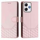 For Redmi 12 5G / 4G Global / Note 12R Honeycomb Embossing RFID Leather Phone Case(Pink) - 2