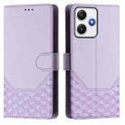 For Redmi 12 5G / 4G Global / Note 12R Honeycomb Embossing RFID Leather Phone Case(Light Purple) - 2