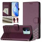 For Redmi 12C / 11A Honeycomb Embossing RFID Leather Phone Case(Violet) - 1