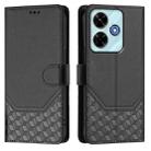 For Redmi 13 5G / 4G Global Honeycomb Embossing RFID Leather Phone Case(Black) - 2