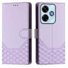 For Redmi 13 5G / 4G Global Honeycomb Embossing RFID Leather Phone Case(Light Purple) - 2