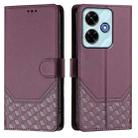 For Redmi 13 5G / 4G Global Honeycomb Embossing RFID Leather Phone Case(Violet) - 2