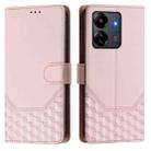 For Redmi 13C 4G Honeycomb Embossing RFID Leather Phone Case(Pink) - 2