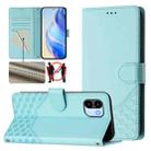 For Redmi A1 4G / A2 4G Honeycomb Embossing RFID Leather Phone Case(Mint Green) - 1