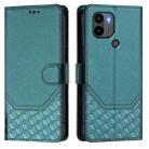 For Redmi A1+ / A2+ Honeycomb Embossing RFID Leather Phone Case(Peacock Green) - 2