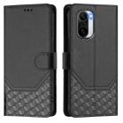 For Redmi K40 / K40 Pro Honeycomb Embossing RFID Leather Phone Case(Black) - 2