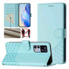 For Redmi K50 Ultra Honeycomb Embossing RFID Leather Phone Case(Mint Green) - 1