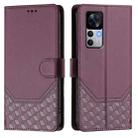 For Redmi K50 Ultra Honeycomb Embossing RFID Leather Phone Case(Violet) - 2