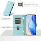 For Redmi K60 Ultra Honeycomb Embossing RFID Leather Phone Case(Mint Green) - 3