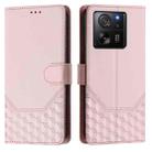 For Redmi K60 Ultra Honeycomb Embossing RFID Leather Phone Case(Pink) - 2