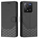 For Redmi K60 Ultra Honeycomb Embossing RFID Leather Phone Case(Black) - 2