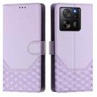 For Redmi K60 Ultra Honeycomb Embossing RFID Leather Phone Case(Light Purple) - 2