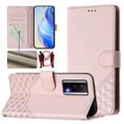 For Redmi K60 / K60 Pro Honeycomb Embossing RFID Leather Phone Case(Pink) - 1