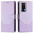 For Redmi K60 / K60 Pro Honeycomb Embossing RFID Leather Phone Case(Light Purple) - 2