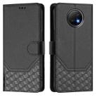 For Redmi Note 9T Global Honeycomb Embossing RFID Leather Phone Case(Black) - 2