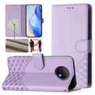 For Redmi Note 9T Global Honeycomb Embossing RFID Leather Phone Case(Light Purple) - 1