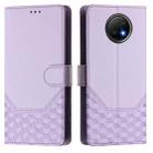 For Redmi Note 9T Global Honeycomb Embossing RFID Leather Phone Case(Light Purple) - 2