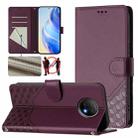 For Redmi Note 9T Global Honeycomb Embossing RFID Leather Phone Case(Violet) - 1