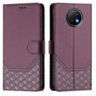 For Redmi Note 9T Global Honeycomb Embossing RFID Leather Phone Case(Violet) - 2