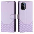 For Redmi Note 10 4G / 10S 4G / 11 SE India Honeycomb Embossing RFID Leather Phone Case(Light Purple) - 2