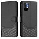 For Redmi Note 10 5G / Note 10T 5G Honeycomb Embossing RFID Leather Phone Case(Black) - 2