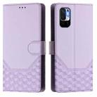 For Redmi Note 10 5G / Note 10T 5G Honeycomb Embossing RFID Leather Phone Case(Light Purple) - 2