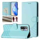 For Redmi Note 10 Pro 4G / Note 10 Pro Max Honeycomb Embossing RFID Leather Phone Case(Mint Green) - 1