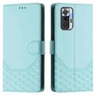 For Redmi Note 10 Pro 4G / Note 10 Pro Max Honeycomb Embossing RFID Leather Phone Case(Mint Green) - 2
