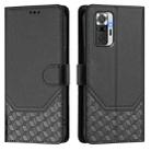For Redmi Note 10 Pro 4G / Note 10 Pro Max Honeycomb Embossing RFID Leather Phone Case(Black) - 2
