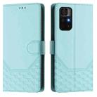 For Redmi Note 11S 5G Honeycomb Embossing RFID Leather Phone Case(Mint Green) - 2