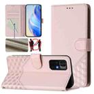 For Redmi Note 11S 5G Honeycomb Embossing RFID Leather Phone Case(Pink) - 1